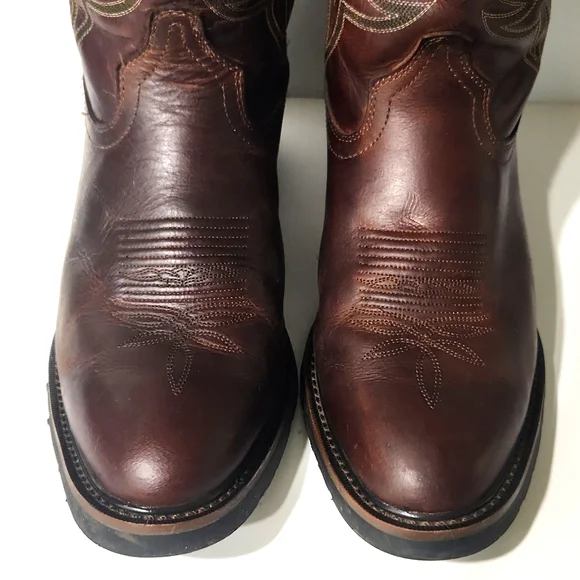 Justin Stampede WK4575 Leather Western Cowboy Boots Men's Size 10.5 D - Picture 7 of 16